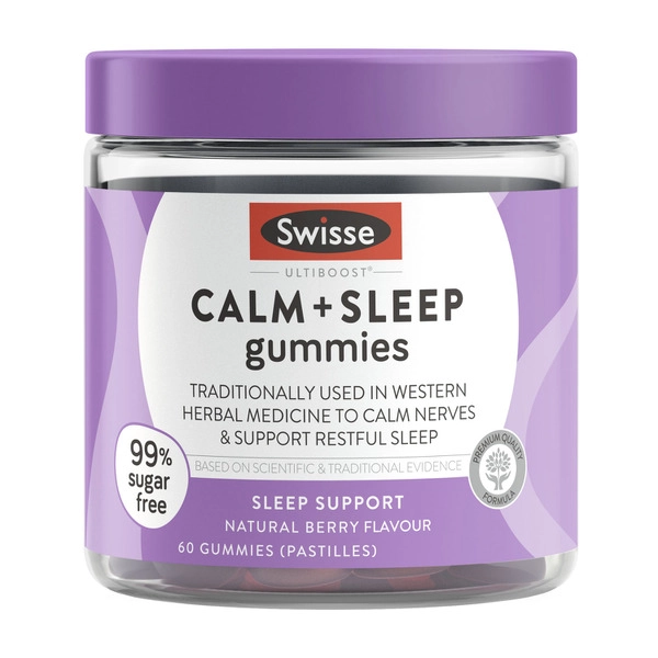 Swisse Ultiboost Calm + Sleep Gummies Assists the Body in Coping with Stress 60 pack