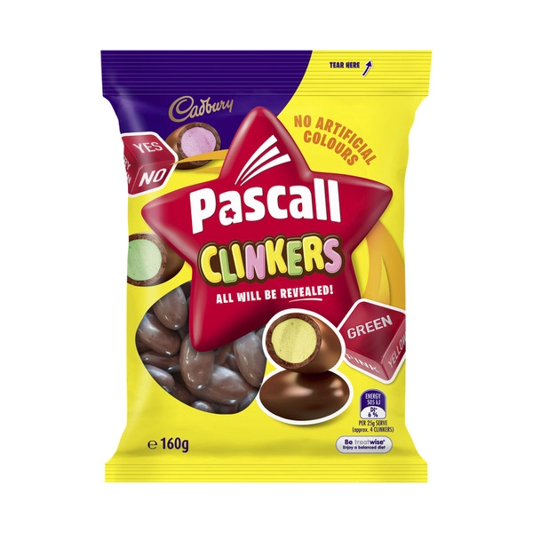Cadbury Pascall Chocolate Coated Clinkers Lollies 160g