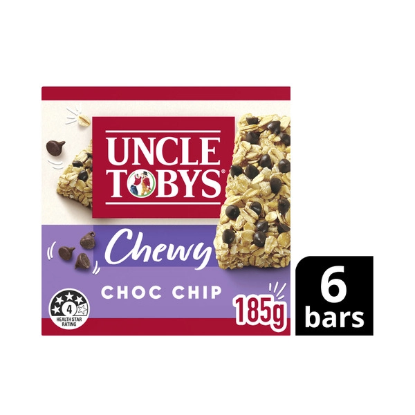 Uncle Tobys Chewy Bars Choc Chip 185g