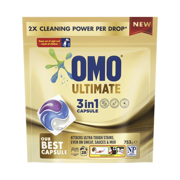 OMO Ultimate 3 in 1 Laundry Capsules 28 Washes 28 pack