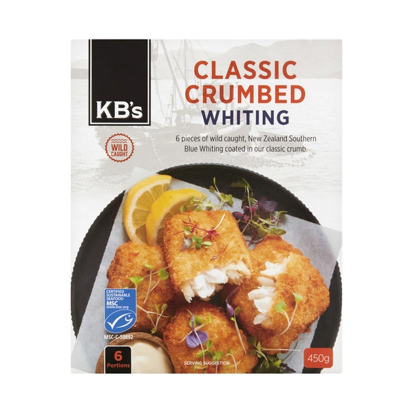 KB's Classic Crumb Whiting Fillets 450g
