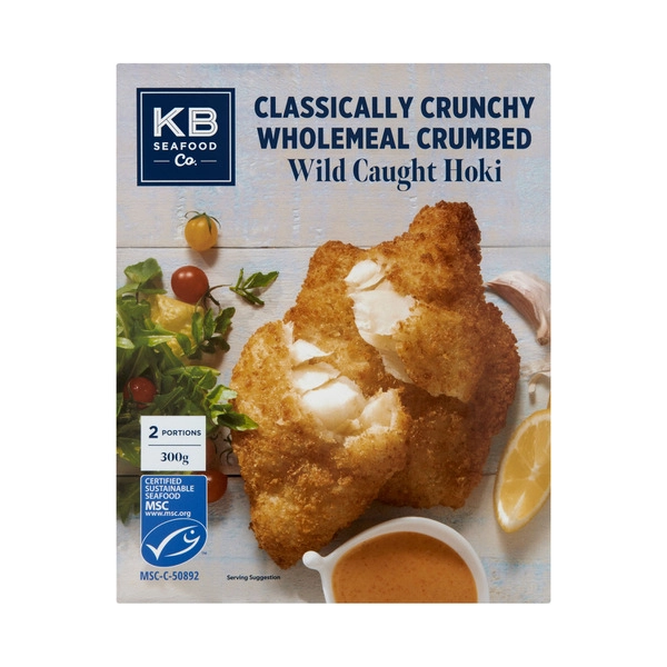 KB's Crunchy Wholemeal Crumb Hoki Fillets 300g