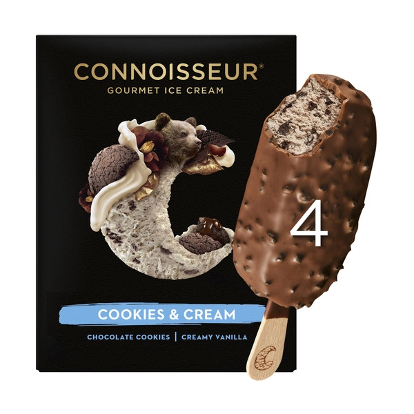 Connoisseur Ice Cream Cookies & Cream 4 Pack 400mL