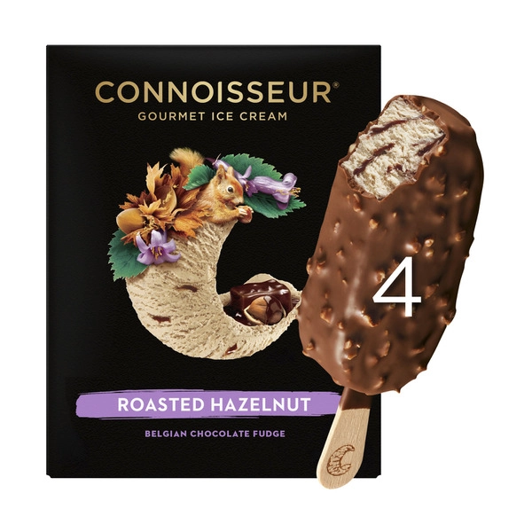 Connoisseur Ice Cream Roasted Hazelnut 4 Pack 400mL
