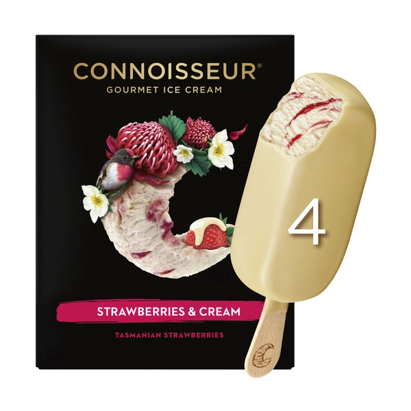 Connoisseur Ice Cream Strawberry Cream 4 Pack 400mL