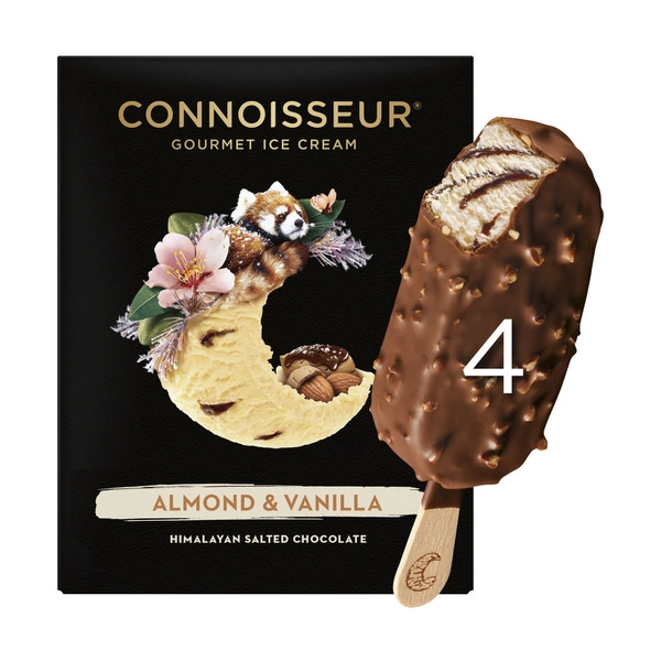 Connoisseur Ice Cream Vanilla Almond 4 Pack 400mL