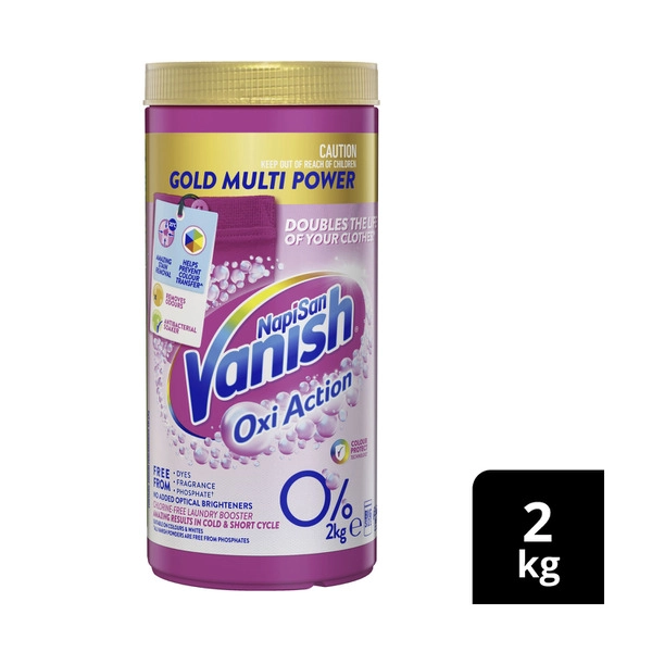 Vanish Napisan Oxi Action Gold Multi-Power 0% Laundry Booster Powder 2kg