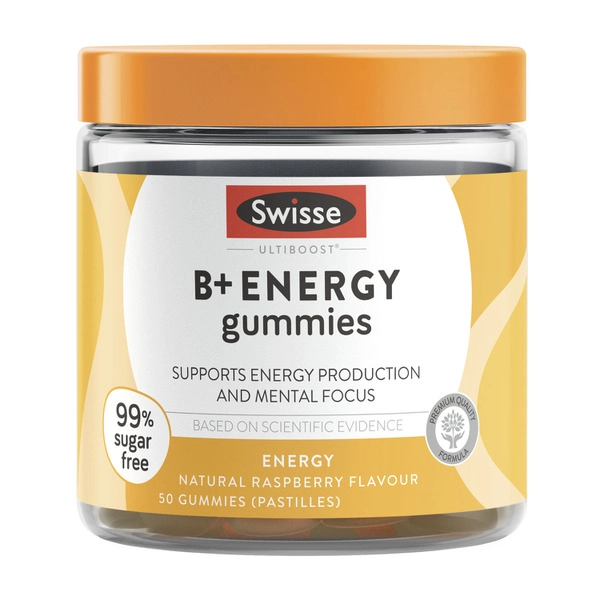 Swisse Ultiboost B+ Energy Gummies Supports Energy Production & Mental Focus 50 pack