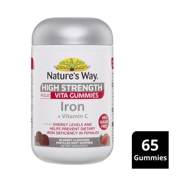 Natures Way High Strength Gummies Sugar Free Iron 65 pack