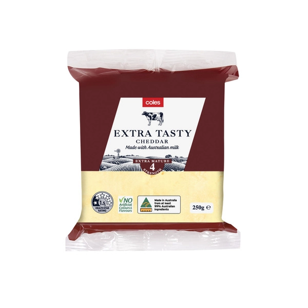 Coles Dairy Extra Tasty Cheese Block 250g