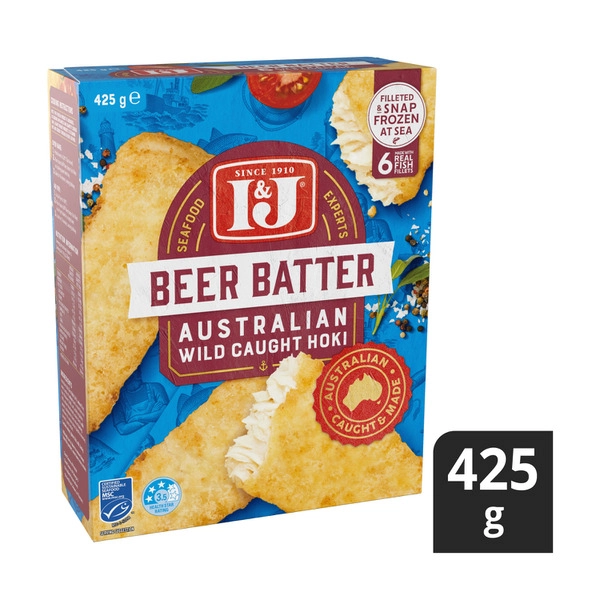 I&J Beer Battered Fish Fillets 425g