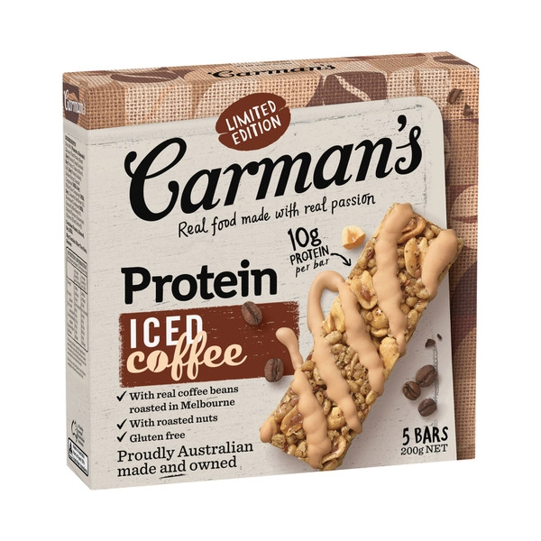 Carman's Iced Coffee Protein Bars 5 Pack 200g