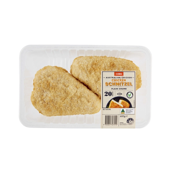 Coles RSPCA Approved Chicken Breast Schnitzel Plain Crumb 600g