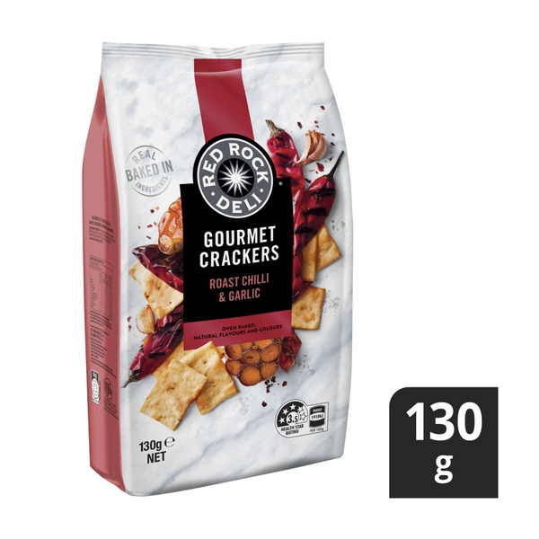 Red Rock Deli Gourmet Crackers Chilli Garlic 130g