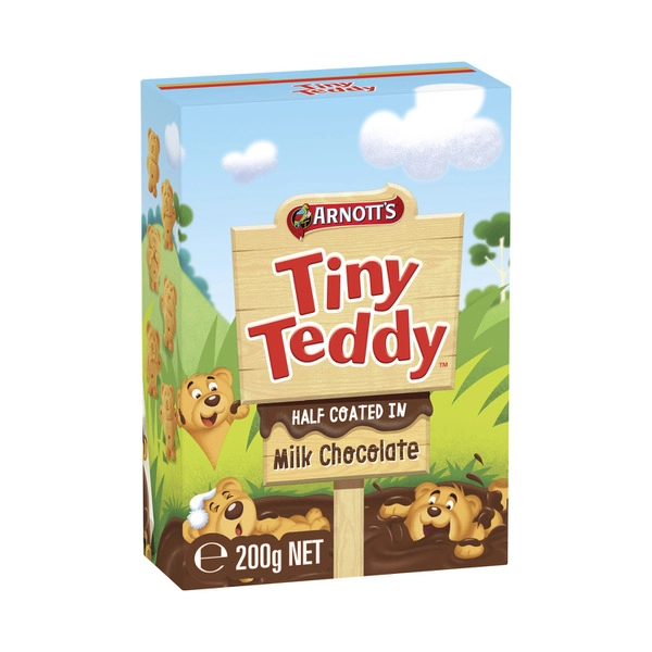 Arnott's Half Coated Chocolate Tiny Teddy Biscuits 200g