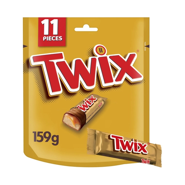 Twix Milk Chocolate Caramel Biscuit Party Share Bag 11 Pieces 159g
