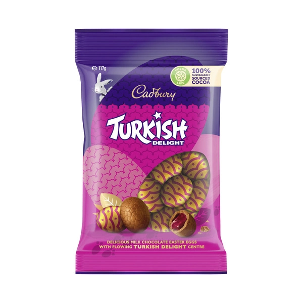 Cadbury Turkish Delight Easter Chocolate Eggs Bag 117g