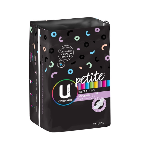 U by Kotex Overnight Petite Ultrathin Pads with Wings  12 pack