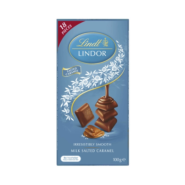 Lindt Lindor Milk Salted Caramel Chocolate Block 100g