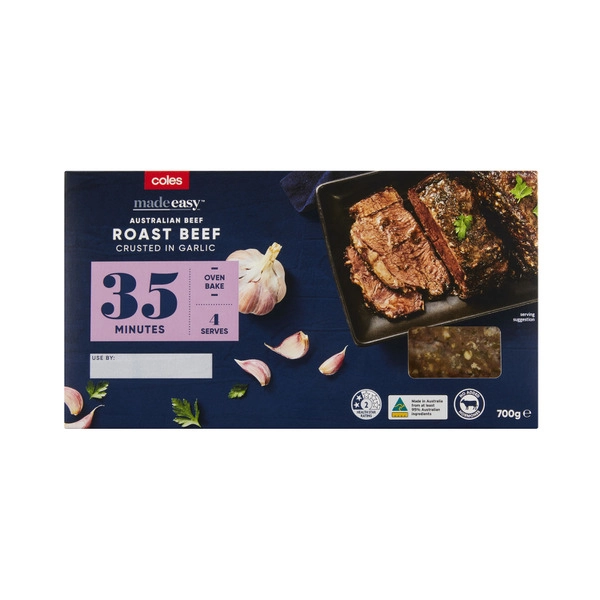 Coles Made Easy Roast Beef Crusted In Garlic 700g