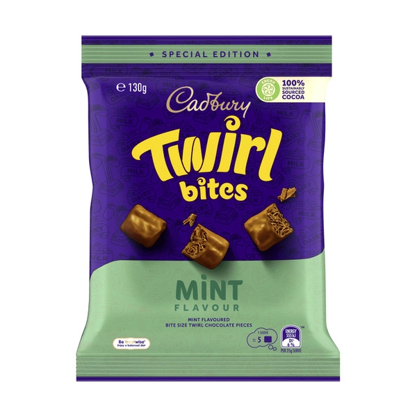 Cadbury Twirl Mint Chocolate Bites 130g