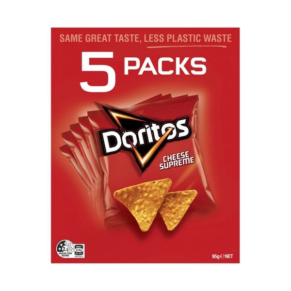 Doritos Corn Chips Cheese Supreme Multipack 95g 5 pack