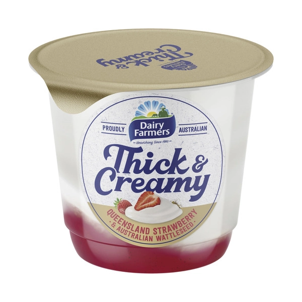 Dairy Farmers Thick & Creamy Yoghurt Strawberry & Wattleseed 140g