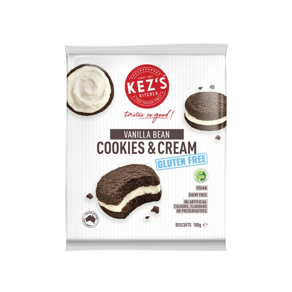 Kezs Kitchen Gluten Free Vanilla Bean Cookies & Cream 180g