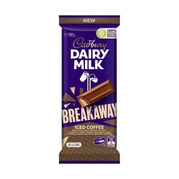 Cadbury Dairy Milk Breakaway Iced Coffee Chocolate Block  180g