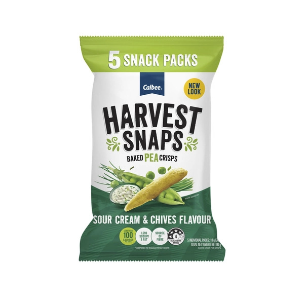 Harvest Snaps Pea Sour Cream And Chives Multipack 5x18g 90g