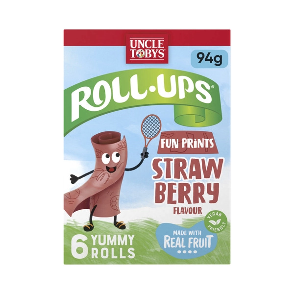 Uncle Toby's Strawberry Flavour Roll Ups 6 pack 94g