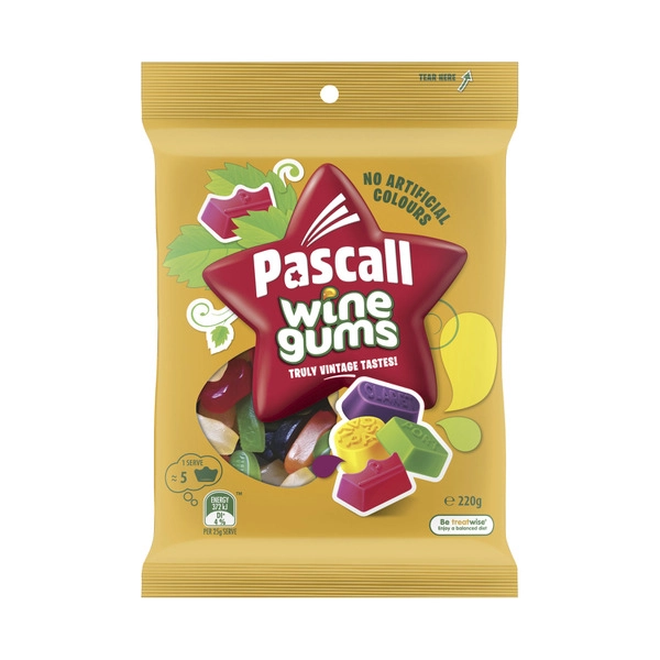 Pascall Wine Gums Lollies 220g