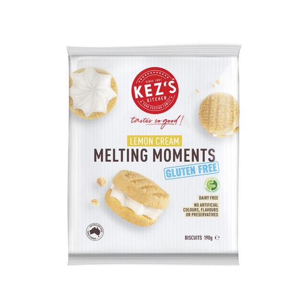 Kez's Kitchen Gluten Free Lemon Cream Melting Moment 190g