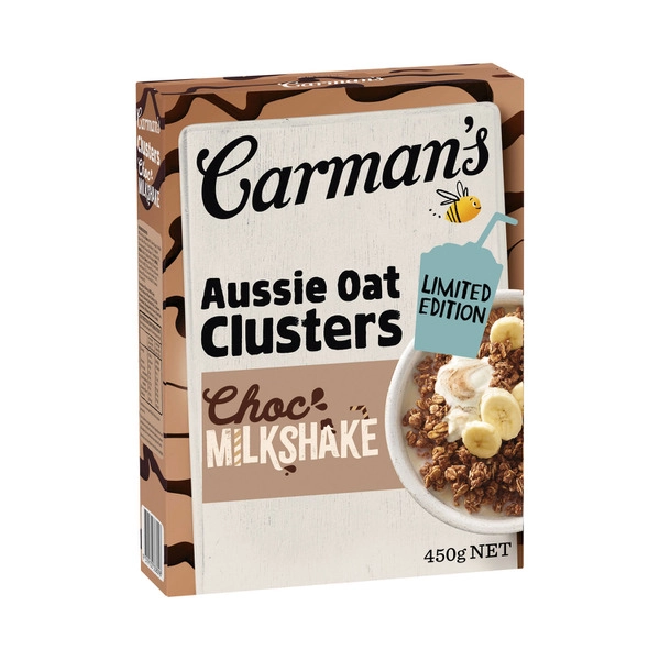 Carman's Aussie Oat Clusters Limited Edition Choc Milkshake 450g