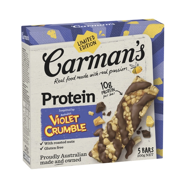 Carman's Protein Bars Violet Crumble 5 pack 200g