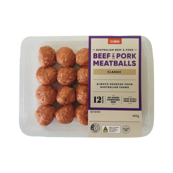 Coles Pork And Beef Meatballs 400g