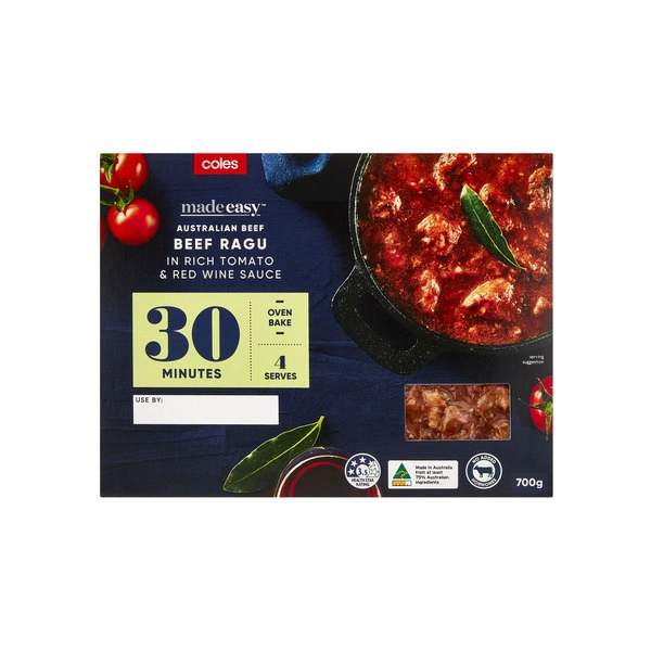 Coles Made Easy Slow Cooked Beef Ragu In Tomato Sauce 700g