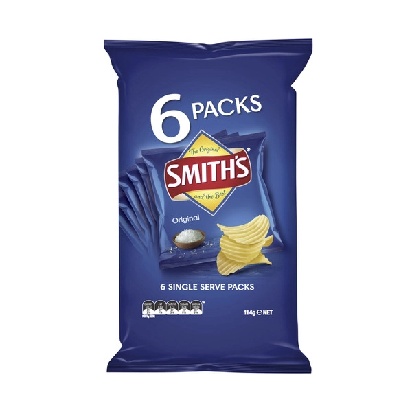 Smith's Crinkle Cut Original Chips 6 pack 114g