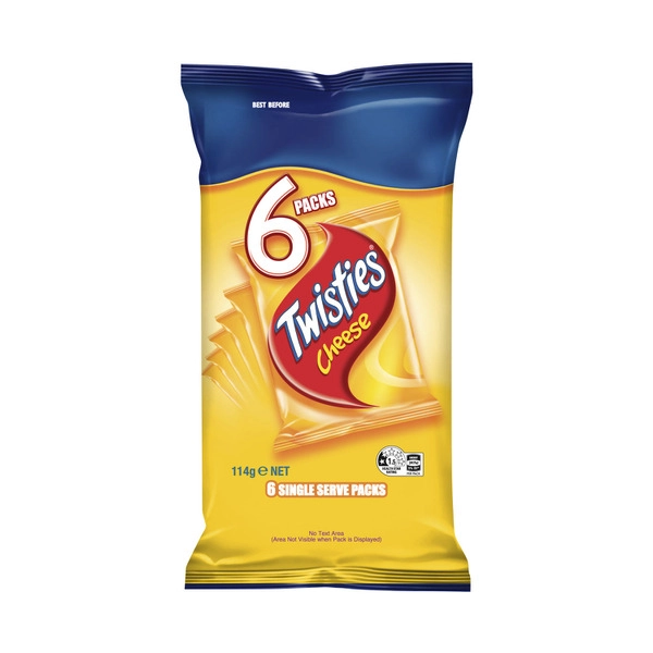 Smith's Cheese Twisties Chips 6 pack 114g