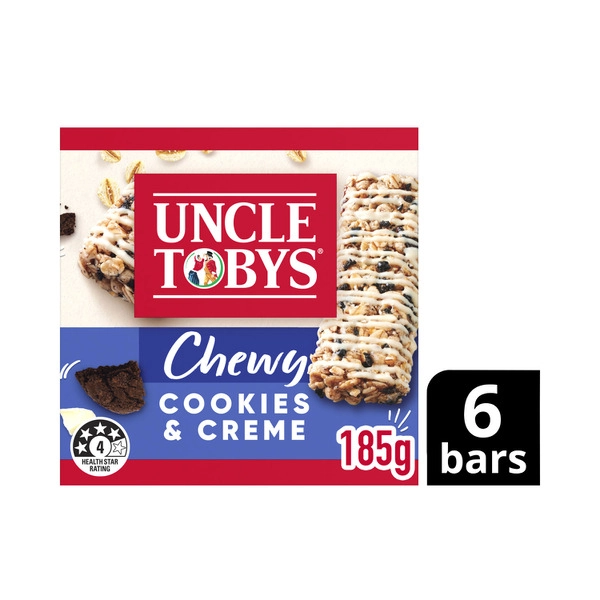 Uncle Tobys Muesli Bar Cookies & Cream 185g