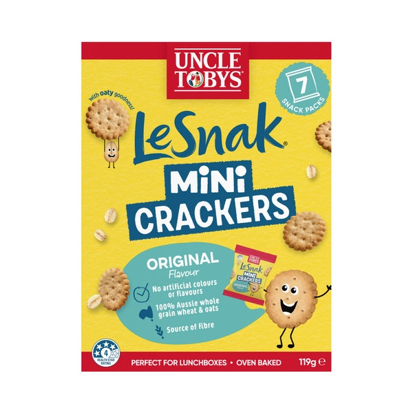 Uncle Tobys Le Snak Mini Crackers Original 119g