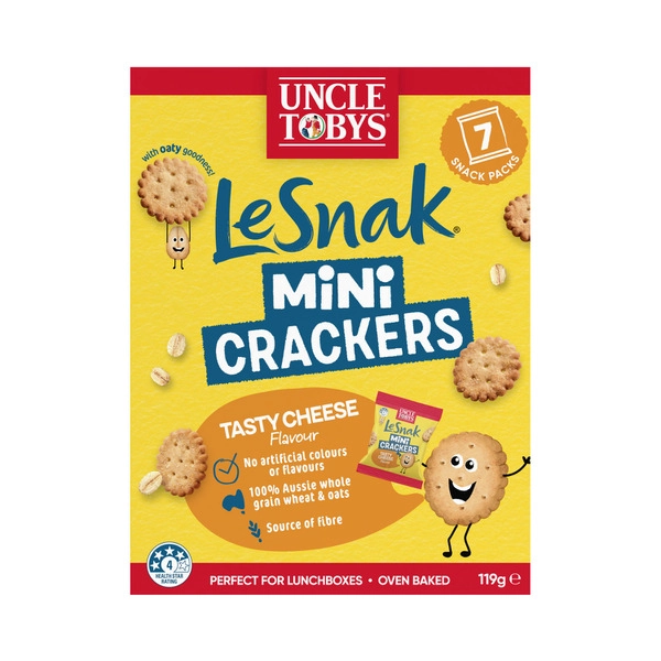 Uncle Tobys Le Snak Mini Crackers Tasty Cheese 119g