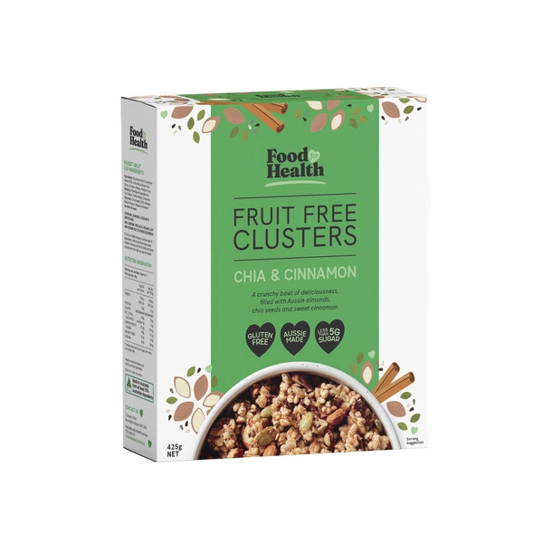 Food For Health Fruit Free Clusters with Chia & Cinnamon 425g