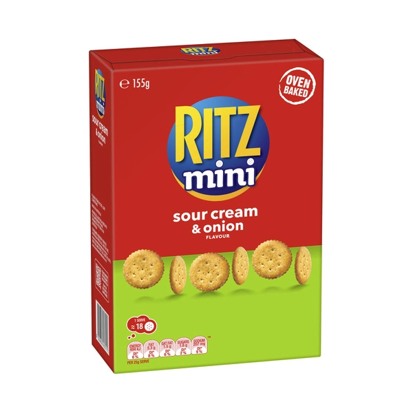 Ritz Sharepack Mini Crackers Sour Cream + Onion 155g
