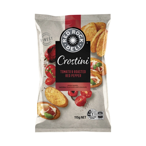 Red Rock Deli Crostini Crackers Tomato & Roasted Bell Pepper 115g