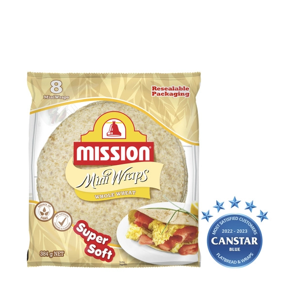 Mission Whole Wheat Mini Wraps 8 pack 384g