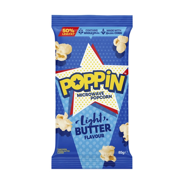 Poppin Microwave Popcorn Light Butter Flavour 85g