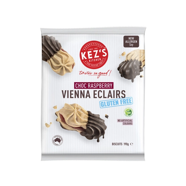 Kez's Kitchen Gluten Free Chocolate Raspberry Vienna Eclair 190g