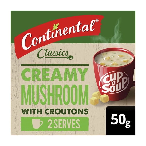 Continental Cup A Soup Creamy Mushroom with Croutons 2 pack 50g