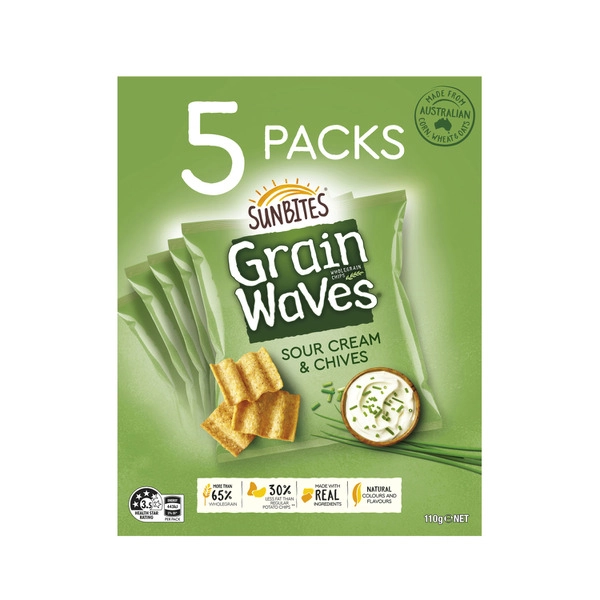 Grainwaves Sour Cream Chives Sunbites 5 Pack 110g
